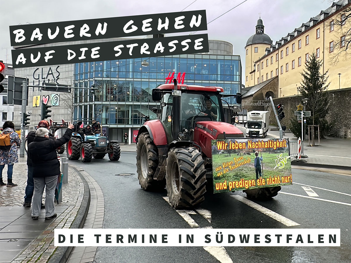 Bauern gehen in Südwestfalen auf die Straße